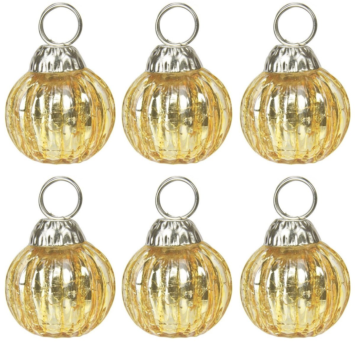 6 Pack | Mini Glass Bauble Place Card Holder (1.25-Inch, Gold) - For Home Decor and Wedding Tabletops (102 PACK) - AsianImportStore.com - B2B Wholesale Lighting and Décor