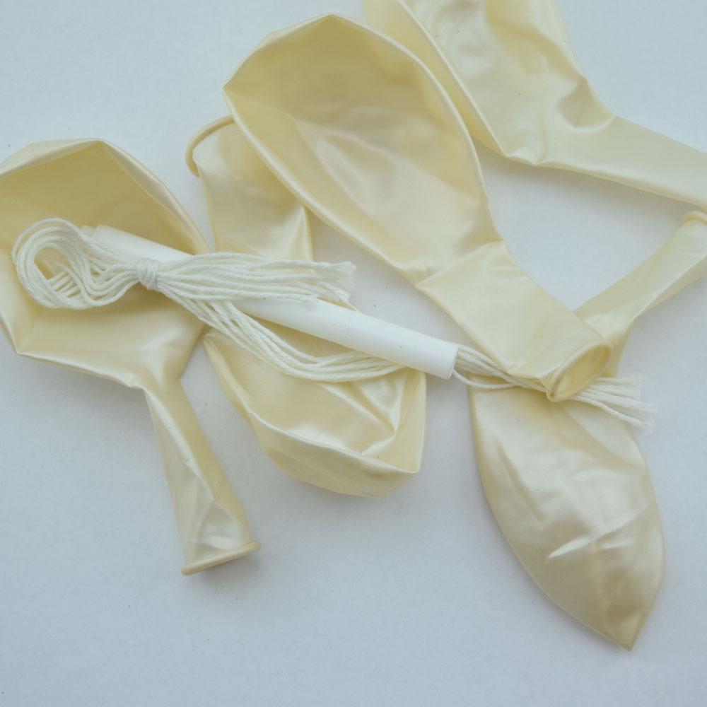  Pearl White / Beige Chalkboard Balloons for DIY Party Messages w/ Pen (10-PACK) - AsianImportStore.com - B2B Wholesale Lighting and Decor