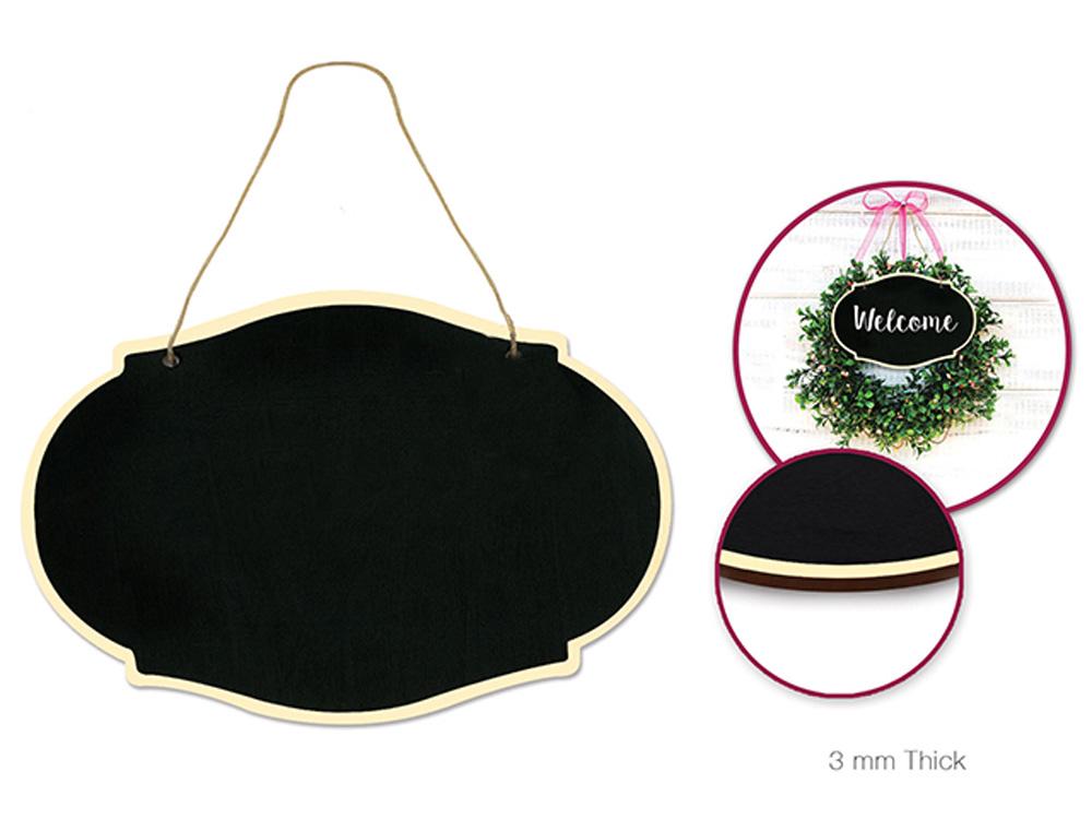  Oval Chalkboard Hanging Wall Plaque Wooden Sign, Double-Sided w/ Jute Cord - AsianImportStore.com - B2B Wholesale Lighting and Decor