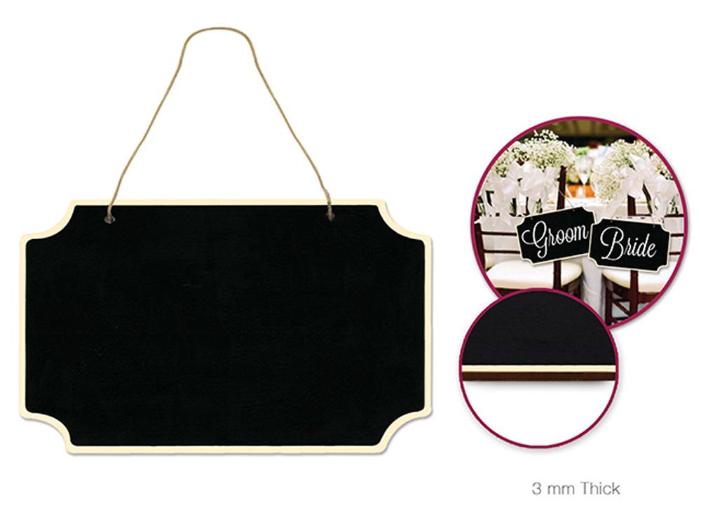 Rectangle Chalkboard Hanging Wall Plaque Wooden Sign, Double-Sided w/ Jute Cord - AsianImportStore.com - B2B Wholesale Lighting and Decor