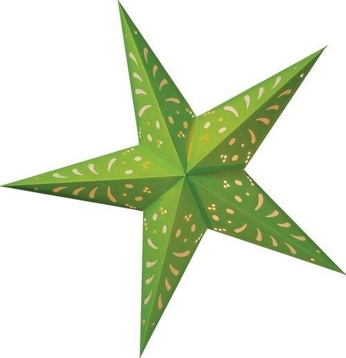 3-PACK + Cord | Chartreuse Green and White 24" Illuminated Paper Star Lanterns and Lamp Cord Hanging Decorations - AsianImportStore.com - B2B Wholesale Lighting and Decor