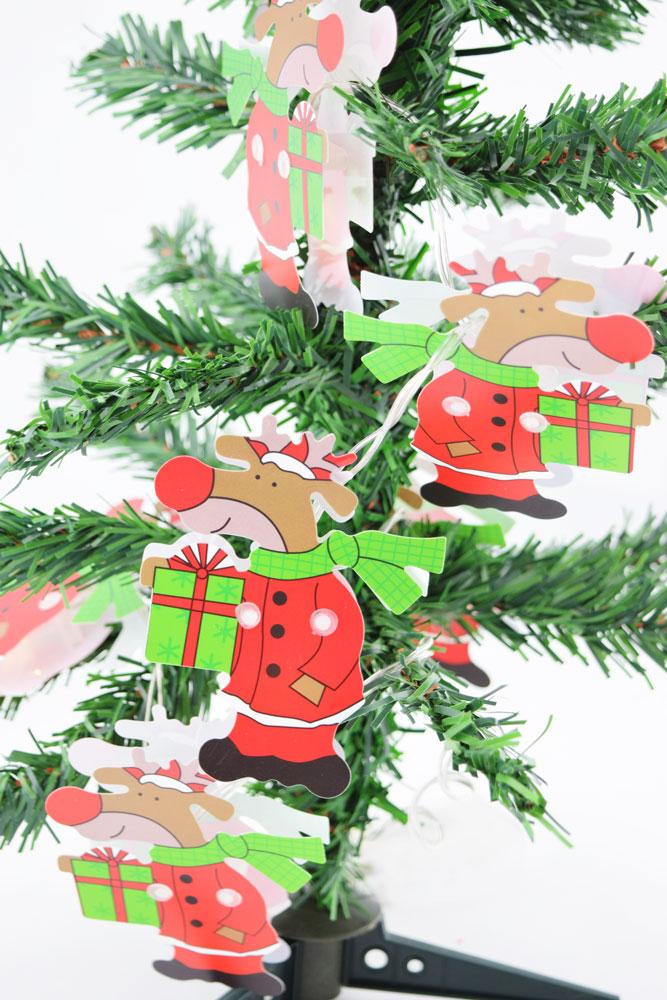 Reindeer LED String Light Christmas Holiday Hanging Garland Banner, Battery Operated - AsianImportStore.com - B2B Wholesale Lighting and Decor