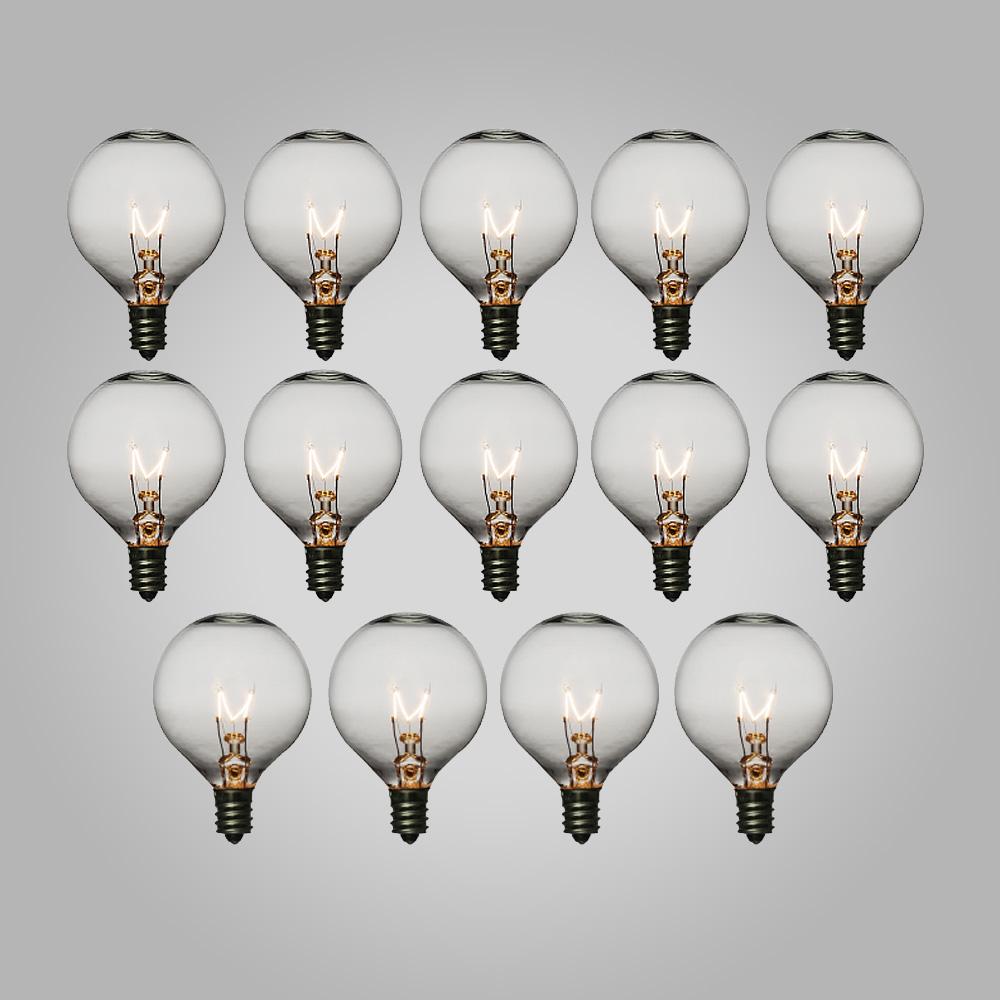 Clear 5-Watt Incandescent G40 Globe Light Bulbs, E12 Candelabra Base (14 PACK) - AsianImportStore.com - B2B Wholesale Lighting and Decor