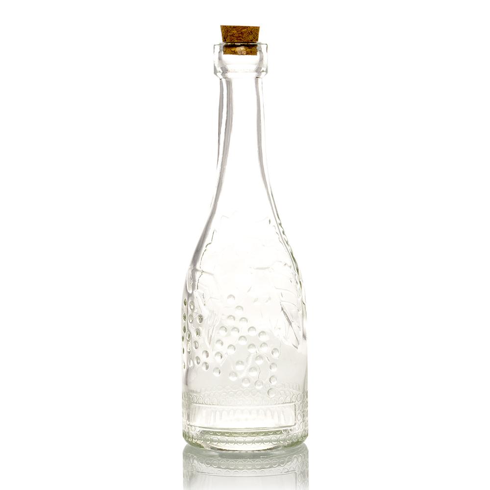 6.6" Stella Clear Vintage Glass Bottle with Cork - DIY Wedding Flower Bud Vases - AsianImportStore.com - B2B Wholesale Lighting and Decor