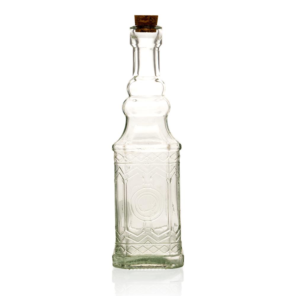 6.5" Clear Vintage Glass Bottle with Cork - DIY Wedding Flower & Bud Vases - AsianImportStore.com - B2B Wholesale Lighting and Decor