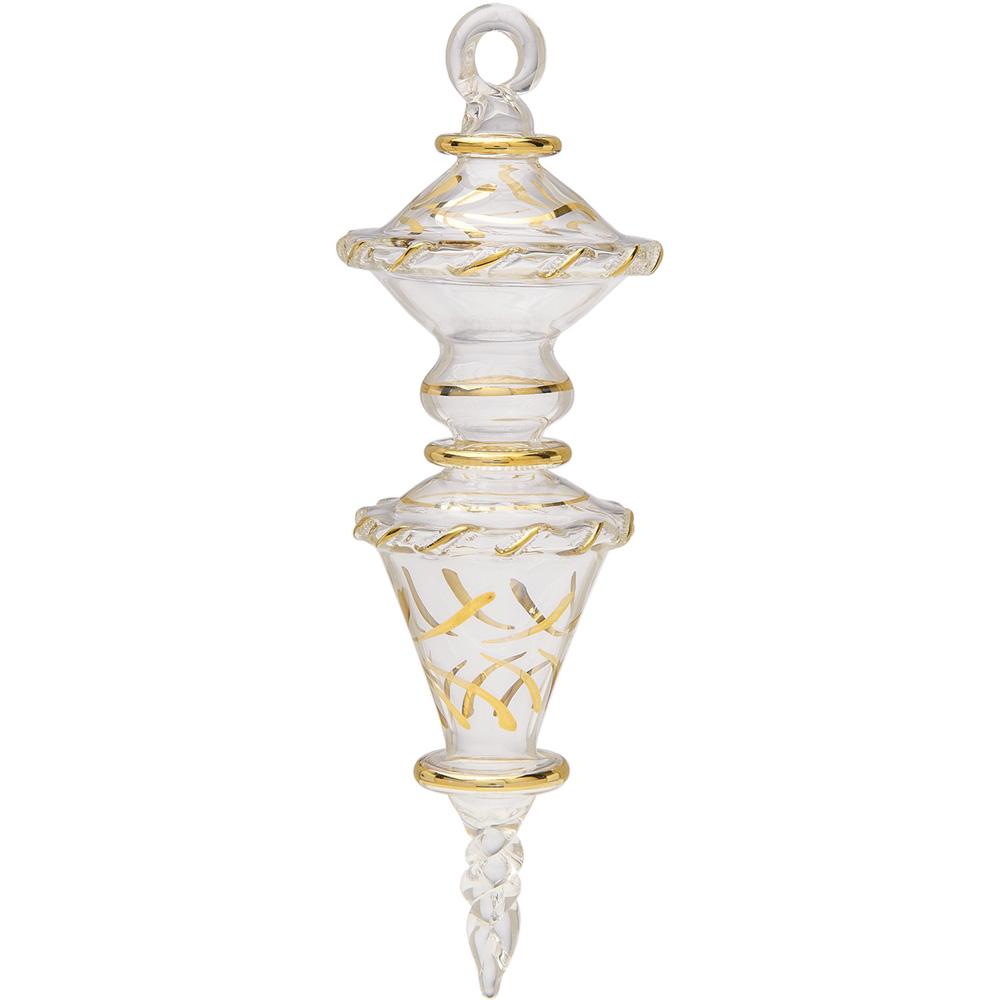7.5" Clear Cleopatra Egyptian Hand Blown Glass Ornament Christmas Decoration - AsianImportStore.com - B2B Wholesale Lighting and Decor