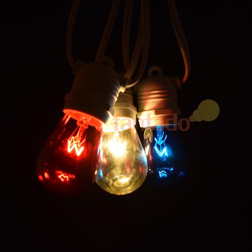 Patriotic 4th of July Outdoor Commercial String Light, 10 Socket, S14 Bulbs, 21 FT White Cord - AsianImportStore.com - B2B Wholesale Lighting and Decor