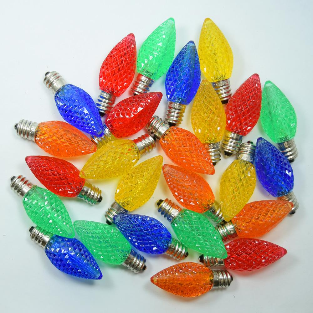 Multi-Color RGB LED 25 Socket Outdoor Commercial String Light Set E12, White Cord, 29 FT Weatherproof - AsianImportStore.com - B2B Wholesale Lighting and Decor