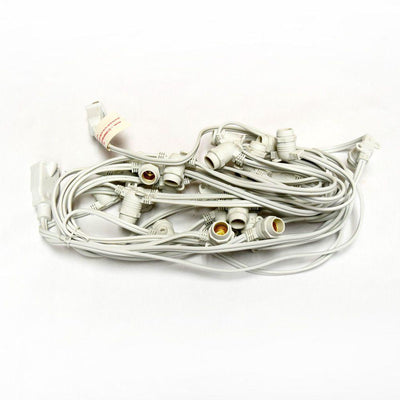 Multi-Color RGB LED 25 Socket Outdoor Commercial String Light Set E12, White Cord, 29 FT Weatherproof - AsianImportStore.com - B2B Wholesale Lighting and Decor