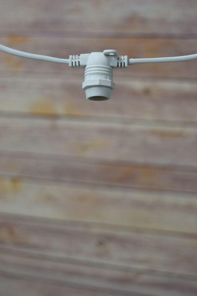 Multi-Color LED 50 Socket Outdoor Commercial String Light Set E12, White Cord, 54 FT Weatherproof - AsianImportStore.com - B2B Wholesale Lighting and Decor