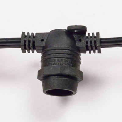 (Cord Only) 25 Socket Outdoor Commercial DIY String Light 29 FT Black Cord w/ E12 C7 Base, Weatherproof - AsianImportStore.com - B2B Wholesale Lighting and Decor
