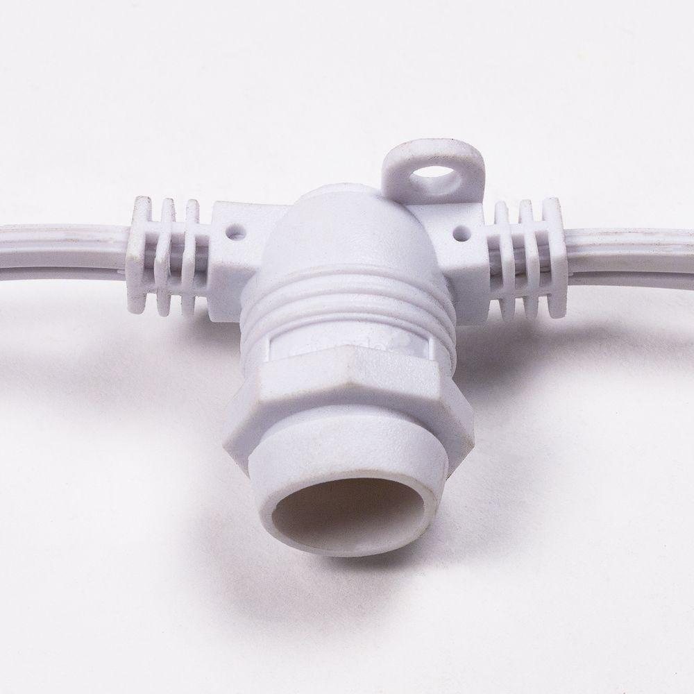 (Cord Only) 50 Socket Outdoor Commercial DIY String Light 54 FT White Cord w/ E12 C7 Base, Weatherproof - AsianImportStore.com - B2B Wholesale Lighting and Decor