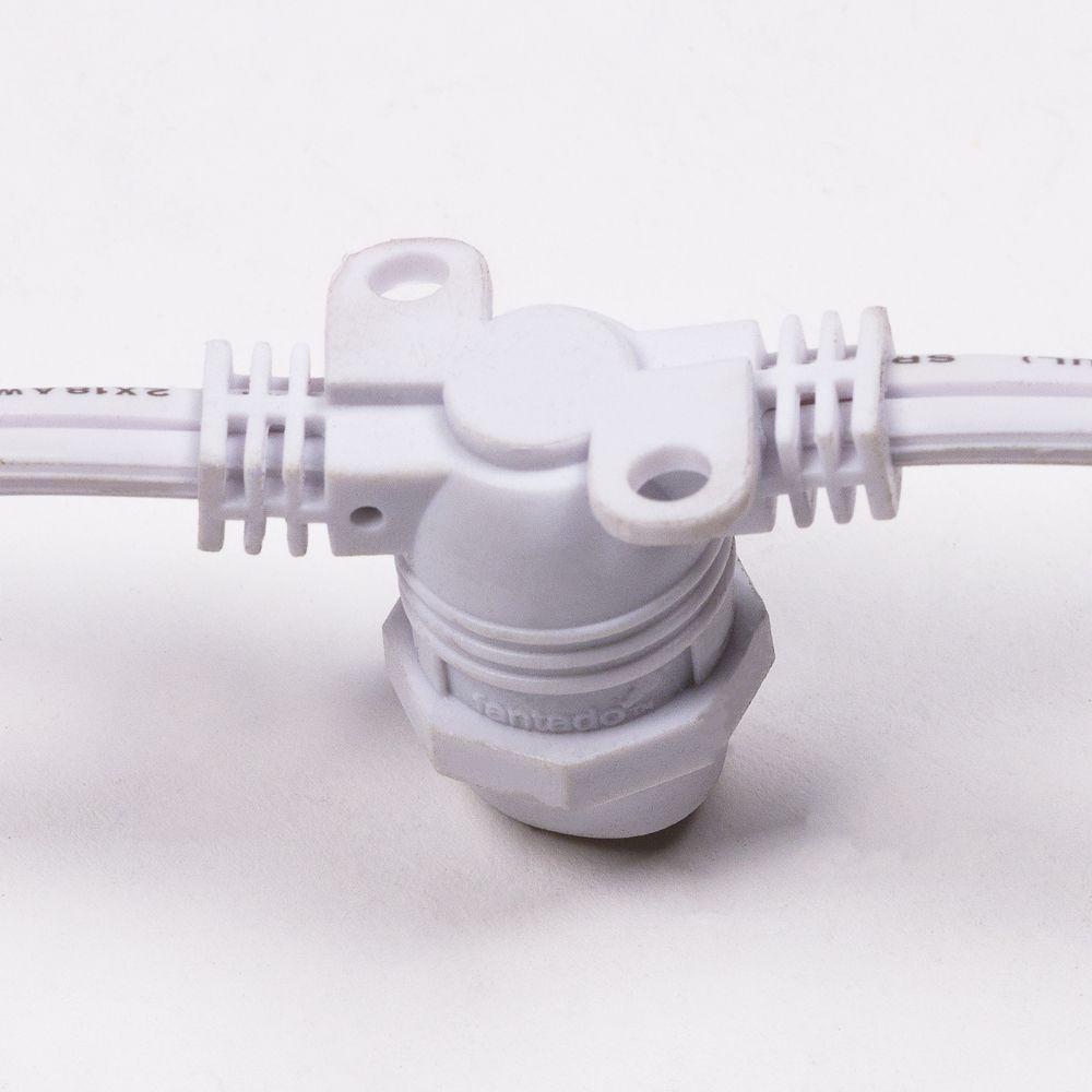 (Cord Only) 50 Socket Outdoor Commercial DIY String Light 54 FT White Cord w/ E12 C7 Base, Weatherproof - AsianImportStore.com - B2B Wholesale Lighting and Decor