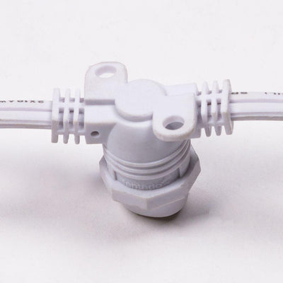 (Cord Only) 50 Socket Outdoor Commercial DIY String Light 54 FT White Cord w/ E12 C7 Base, Weatherproof - AsianImportStore.com - B2B Wholesale Lighting and Decor