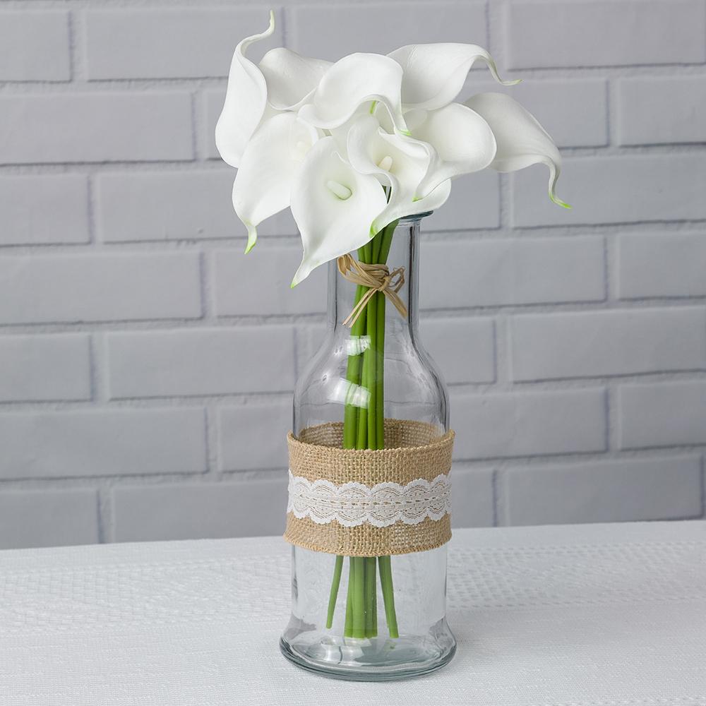  Calla Lily Cream White 9 Flower Realistic Bridal Floral Wedding Bouquet - AsianImportStore.com - B2B Wholesale Lighting and Decor