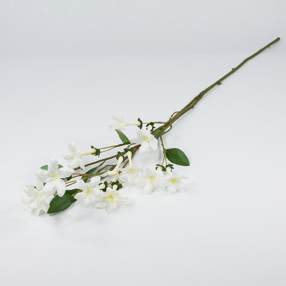  Cream White Madagascar / Hawaiian Jasmine, Realistic Single Stem Flower Wedding Silk Floral for Crafting, 2" x 34.5" Tall - AsianImportStore.com - B2B Wholesale Lighting and Decor