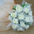 Beige/Ivory Cream 8-Rose Realistic Bridal Floral Wedding Bouquet w/ Tulle - AsianImportStore.com - B2B Wholesale Lighting and Decor