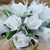 White 8-Rose Realistic Bridal Floral Wedding Bouquet w/ Tulle - AsianImportStore.com - B2B Wholesale Lighting and Decor