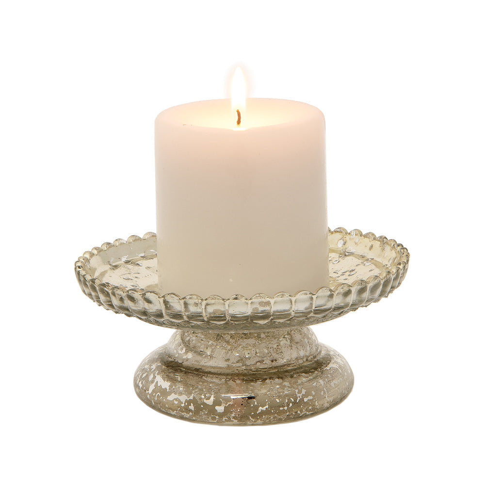 2.5" Silver Anna Mercury Glass Pillar Candle Stand - AsianImportStore.com - B2B Wholesale Lighting & Décor since 2002.