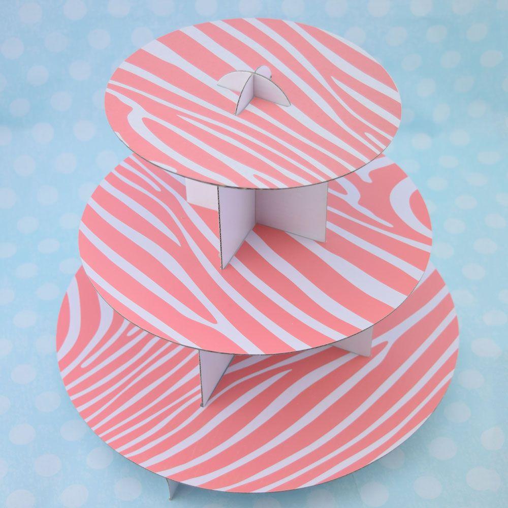  Baby Girl Pink Zebra 3-Tier CupCake Stand for Baby Shower - AsianImportStore.com - B2B Wholesale Lighting and Decor