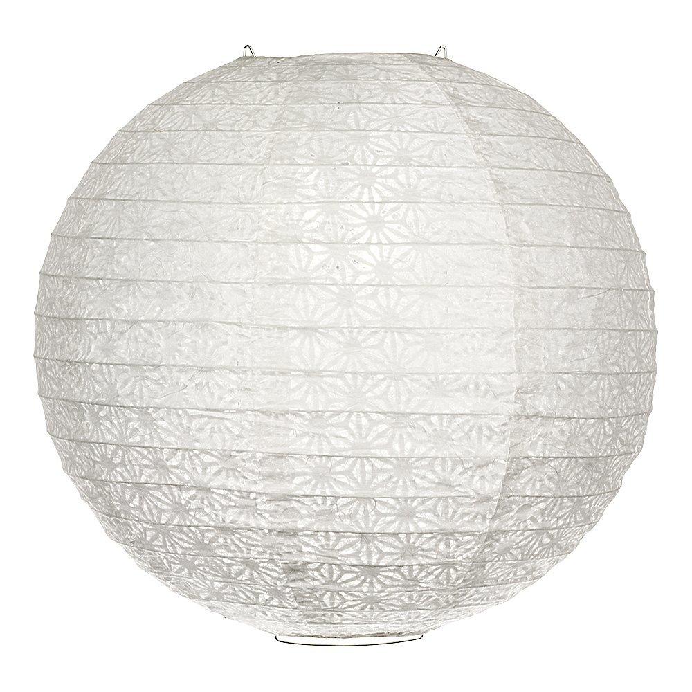 12" White Daisy Japanese Kozo Unryu Fibrous Paper Lantern Shade, Hanging Decoration - AsianImportStore.com - B2B Wholesale Lighting and Decor