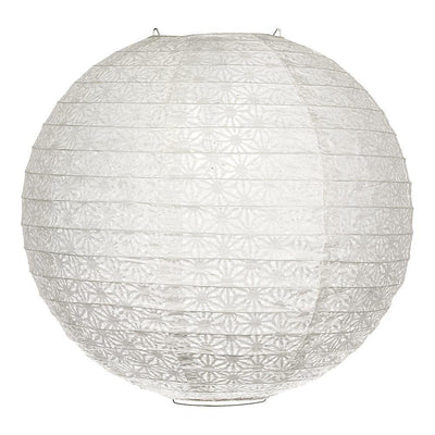 12" White Daisy Japanese Kozo Unryu Fibrous Paper Lantern Shade, Hanging Decoration - AsianImportStore.com - B2B Wholesale Lighting and Decor