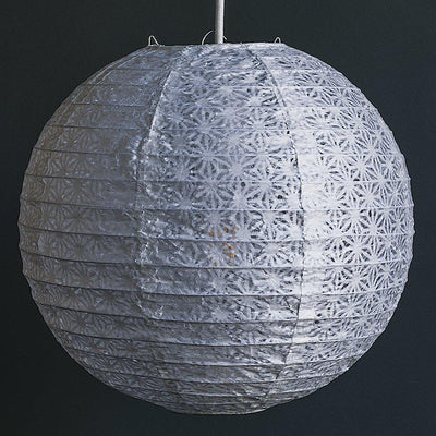 12" White Daisy Japanese Kozo Unryu Fibrous Paper Lantern Shade, Hanging Decoration - AsianImportStore.com - B2B Wholesale Lighting and Decor