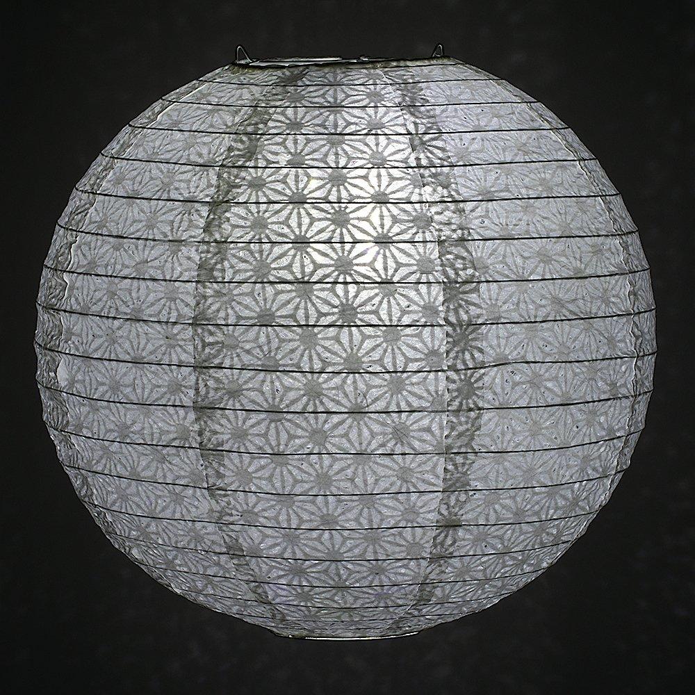 12" White Daisy Japanese Kozo Unryu Fibrous Paper Lantern Shade, Hanging Decoration - AsianImportStore.com - B2B Wholesale Lighting and Decor