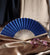 BULK PACK (50) 9" Dark Blue Silk Hand Fans for Weddings - AsianImportStore.com - B2B Wholesale Lighting and Decor