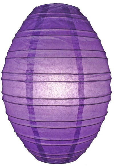Dark Purple Kawaii Unique Oval Egg Shaped Paper Lantern, 10-inch x 14-inch - AsianImportStore.com - B2B Wholesale Lighting and Decor