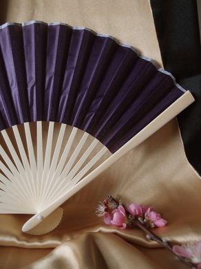 BULK PACK (50) 9" Dark Purple Silk Hand Fans for Weddings - AsianImportStore.com - B2B Wholesale Lighting and Decor