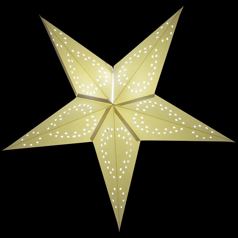 26" Solid White Dot Cut-Out Paper Star Lantern, Hanging Decoration - AsianImportStore.com - B2B Wholesale Lighting and Decor