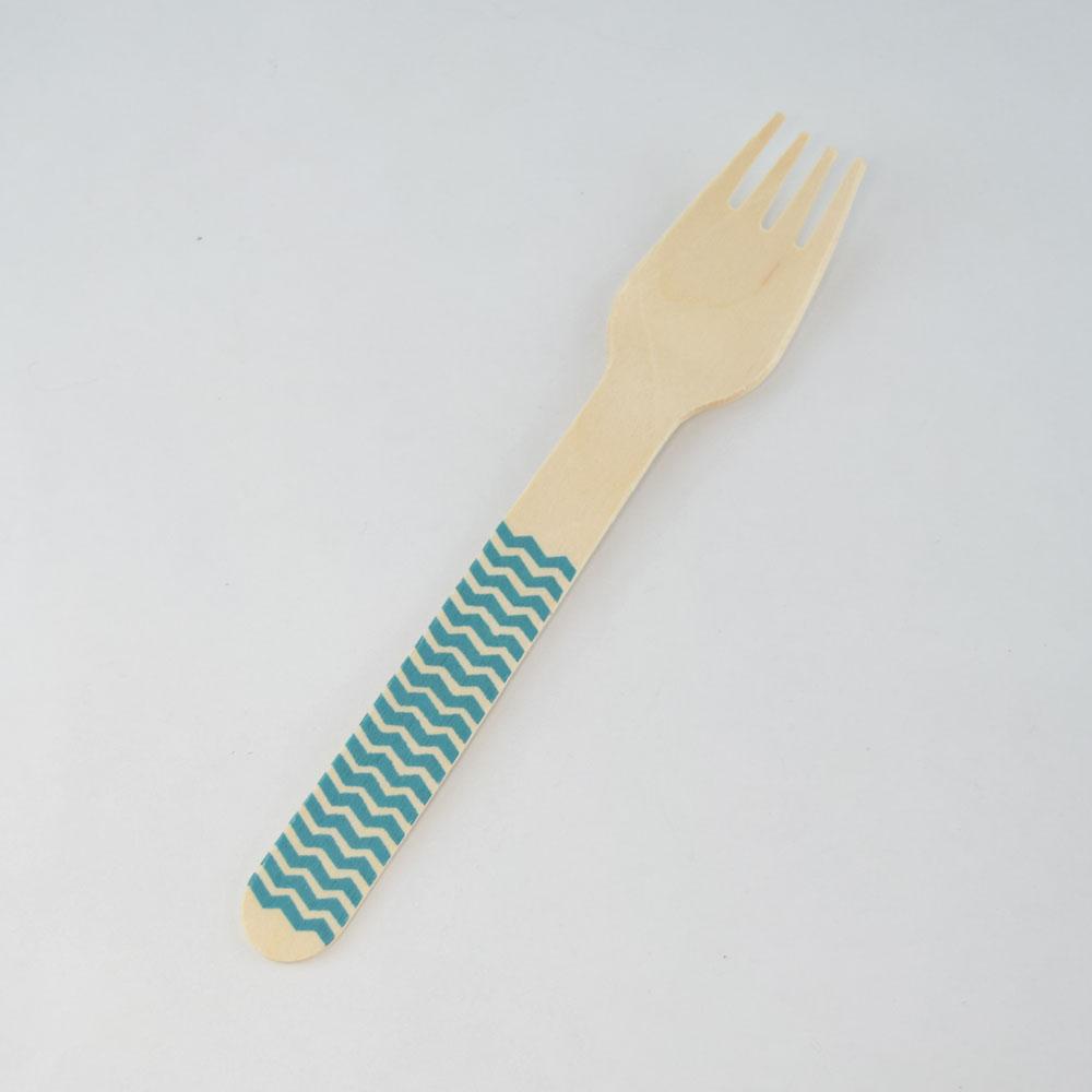  Baby Blue Decorative Party Wooden Forks, Chevron (20 PACK) - AsianImportStore.com - B2B Wholesale Lighting and Decor