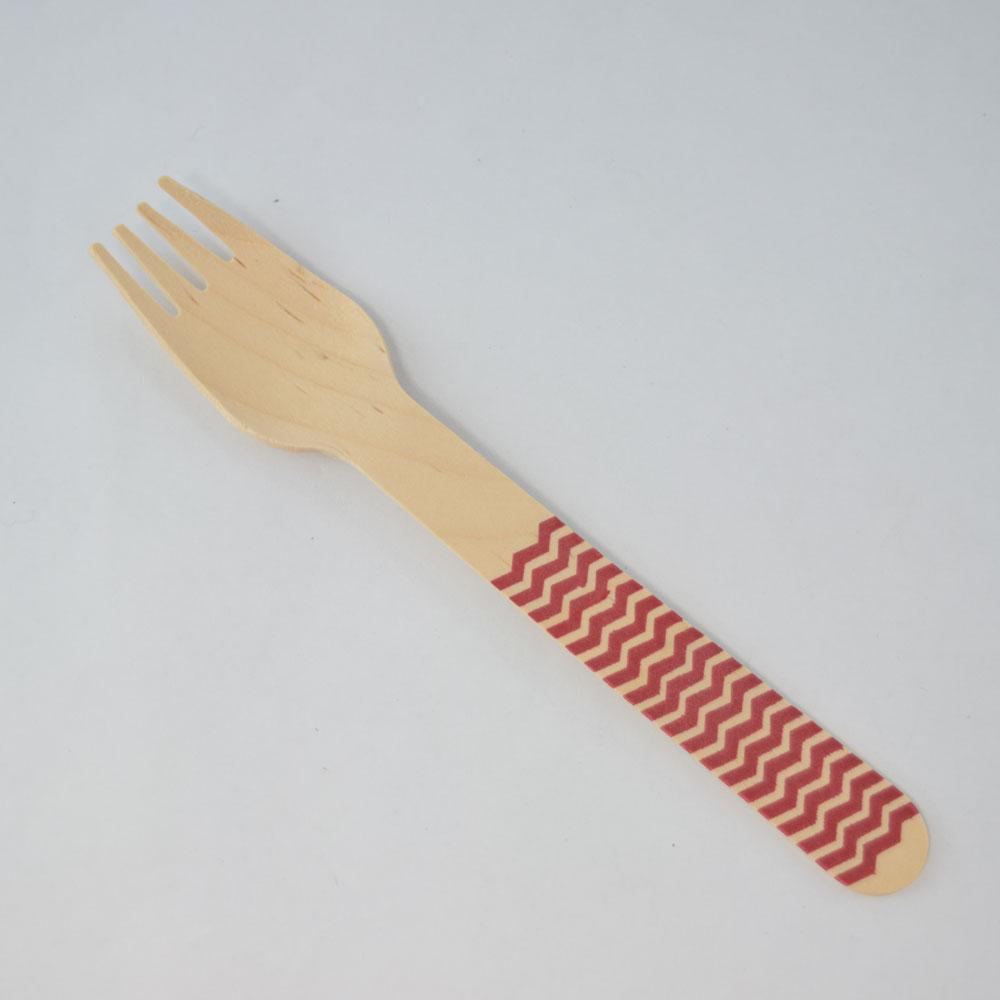  Red Decorative Party Wooden Forks, Chevron (20 PACK) - AsianImportStore.com - B2B Wholesale Lighting and Decor