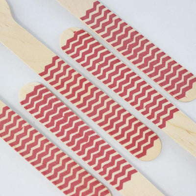 Red Decorative Party Wooden Forks, Chevron (20 PACK) - AsianImportStore.com - B2B Wholesale Lighting and Decor