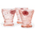 6 Pack | Small Medallion Sipping Shot Glasses Drinkware (6 Piece Set, Vintage Pink, Holds Approx 3.5 oz)  - For Home Decor, Parties, and Wedding Decorations - AsianImportStore.com - B2B Wholesale Lighting and Decor