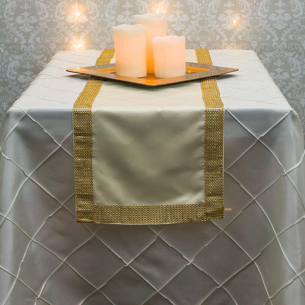 Gold Diamond Sequin Concave Mesh Table Runner (12 x 72) (20 PACK) - AsianImportStore.com - B2B Wholesale Lighting and Décor