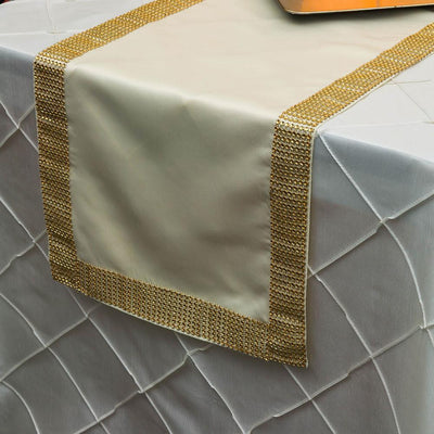BLOWOUT (20 PACK) Gold Diamond Sequin Concave Mesh Table Runner (12 x 72)