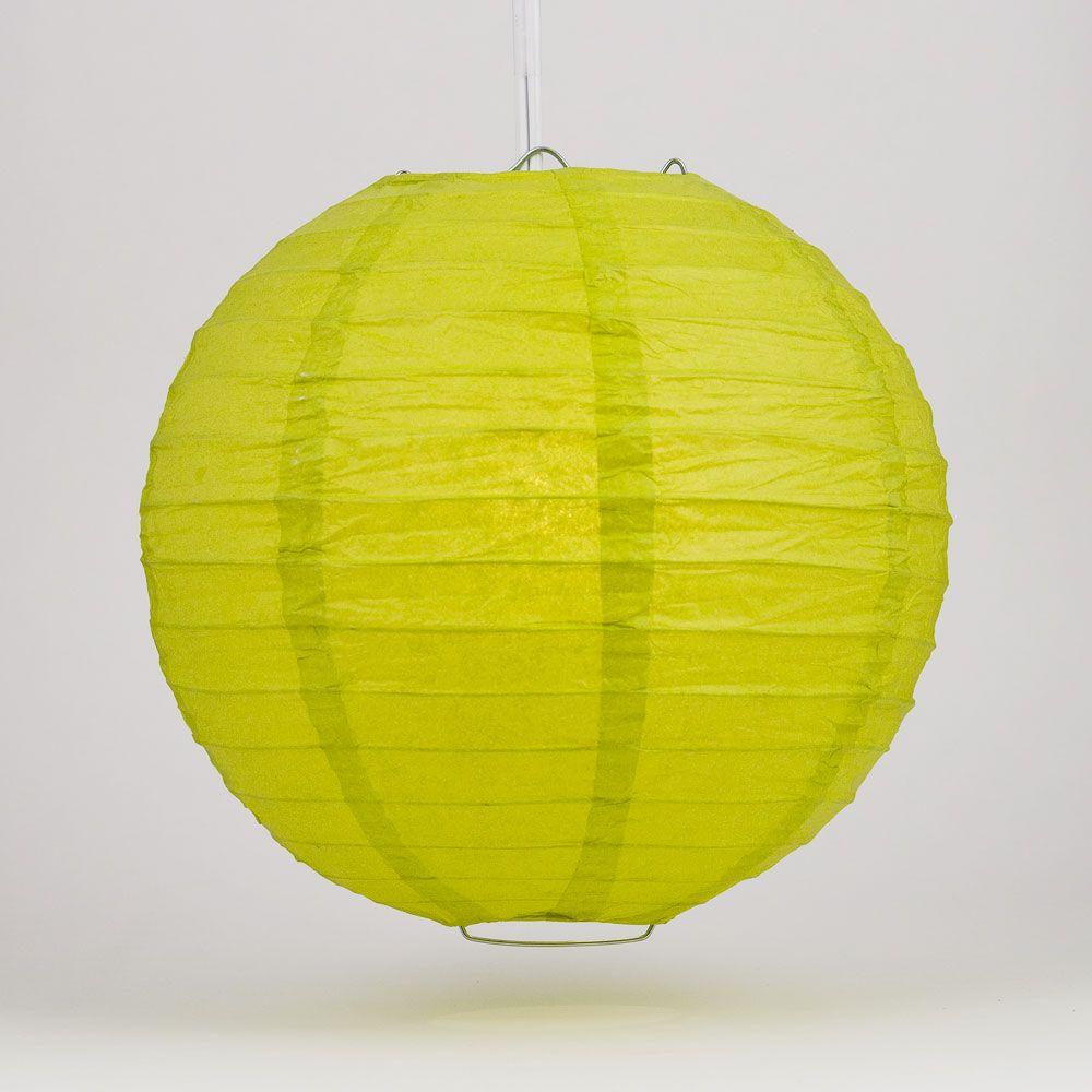 4" Chartreuse Round Paper Lantern, Even Ribbing, Hanging Decoration (10 PACK) - AsianImportStore.com - B2B Wholesale Lighting and Decor