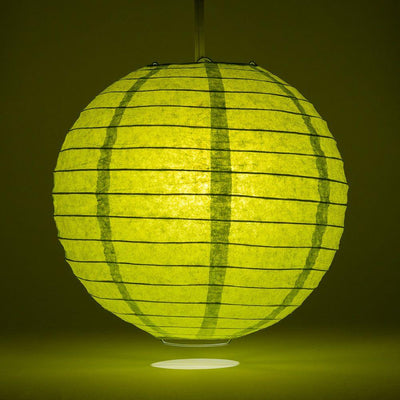 4" Chartreuse Round Paper Lantern, Even Ribbing, Hanging Decoration (10 PACK) - AsianImportStore.com - B2B Wholesale Lighting and Decor