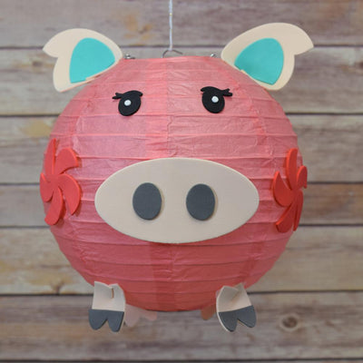 8" Paper Lantern Animal Face DIY Kit - Pig (Kid Craft Project) - AsianImportStore.com - B2B Wholesale Lighting & Decor since 2002