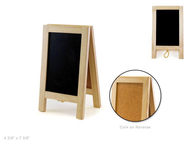  Wooden Double-Sided Chalkboard / Cork Board Easel Stand Table Sign - 7.5 x 4.5 inch - AsianImportStore.com - B2B Wholesale Lighting and Decor