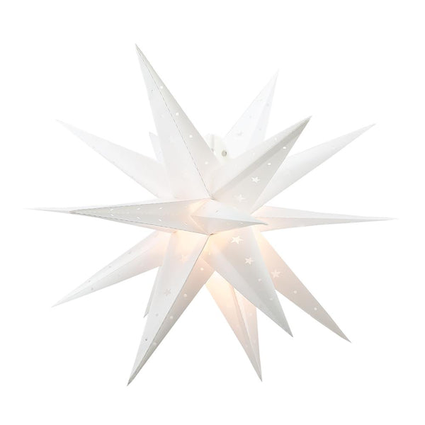 20" White Moravian Weatherproof Star Lantern Lamp, Multi-Point Hanging Decoration (Shade Only)