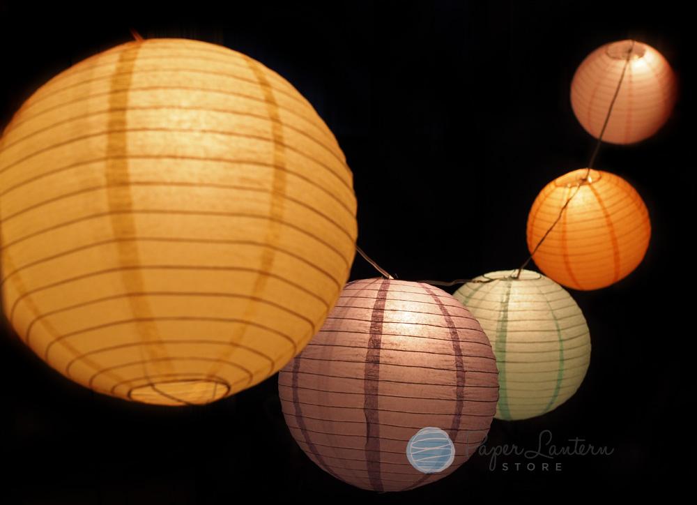 12" Easter / Baby Shower Pastel Lantern String Light COMBO Kit (21 FT) - AsianImportStore.com - B2B Wholesale Lighting and Decor