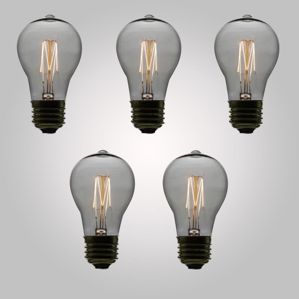 11-Watt Incandescent PS50 Vintage Edison Light Bulb, Squirrel Cage Filament, E26 Base (5-PACK) - AsianImportStore.com - B2B Wholesale Lighting and Decor