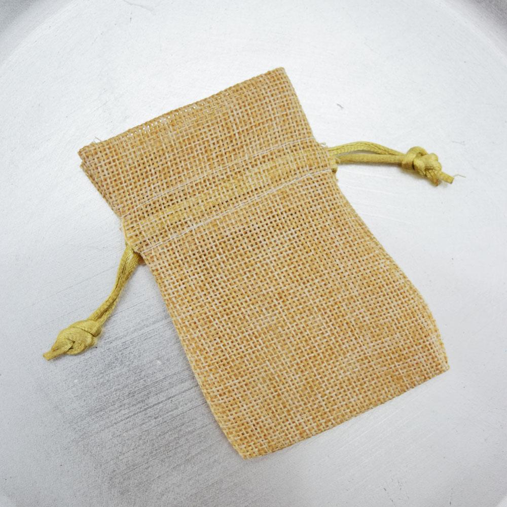  3 x 4" Brown Burlap Style Fabric Favor Gift Pouch / Goodie Bag w/ Satin Pull String (6-PACK) - AsianImportStore.com - B2B Wholesale Lighting and Decor