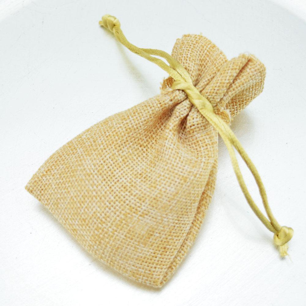  3 x 4" Brown Burlap Style Fabric Favor Gift Pouch / Goodie Bag w/ Satin Pull String (6-PACK) - AsianImportStore.com - B2B Wholesale Lighting and Decor
