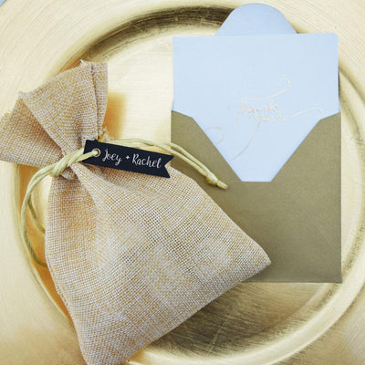 5 x 7" Burlap Style Fabric Favor Gift Pouch / Goodie Bag w/ Satin Pull String (6-PACK) - AsianImportStore.com - B2B Wholesale Lighting and Decor
