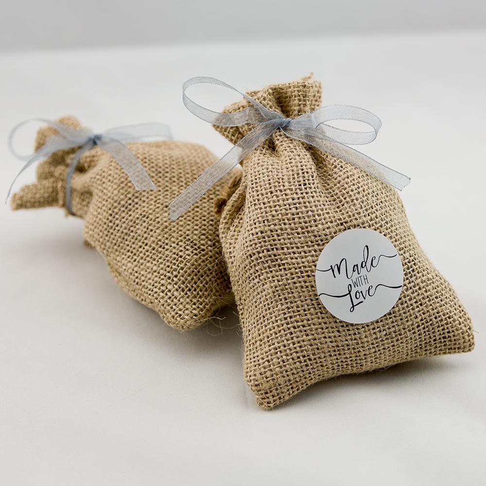  4 x 6" Burlap Style Fabric Favor Gift Pouch / Goodie Bag w/ Jute Pull String - AsianImportStore.com - B2B Wholesale Lighting and Decor