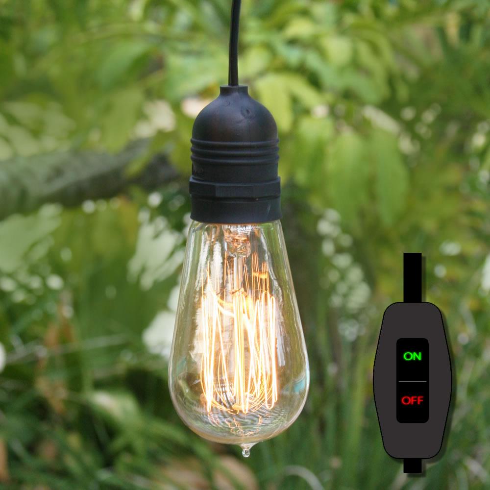 15FT Black Commercial Grade Outdoor Pendant Light Lamp Cord (On/Off Switch) - Electrical Swag Light Kit - AsianImportStore.com - B2B Wholesale Lighting and Decor